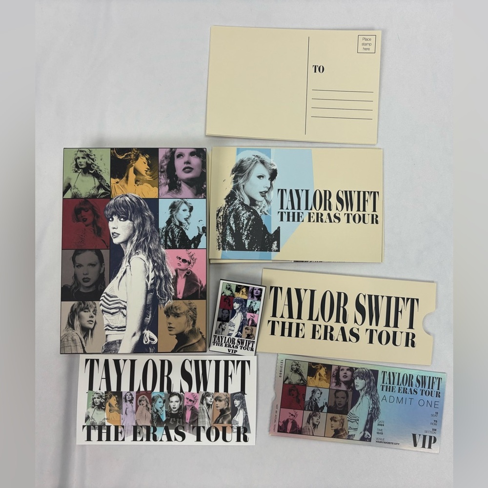 Taylor Swift Eras Tour VIP Package Exclusive Merch Box Pin Postcards Ticket